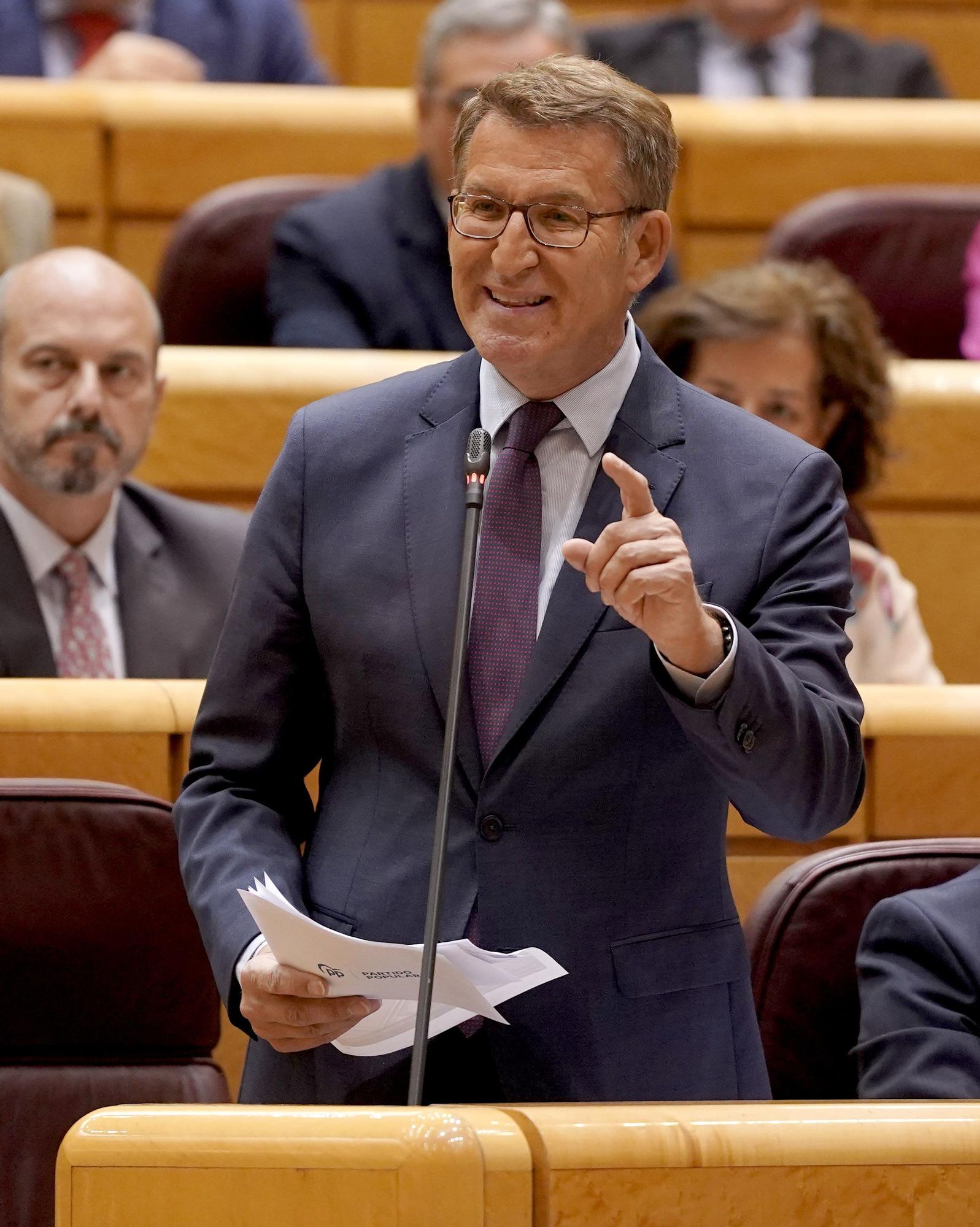 El cara a cara entre Sánchez y Feijóo en el Senado, en imágenes