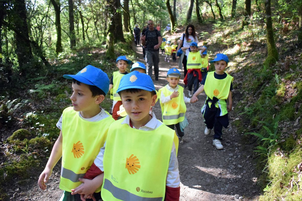 Así peregrinan, se divierten y aprenden los niños del CRA de Valga.