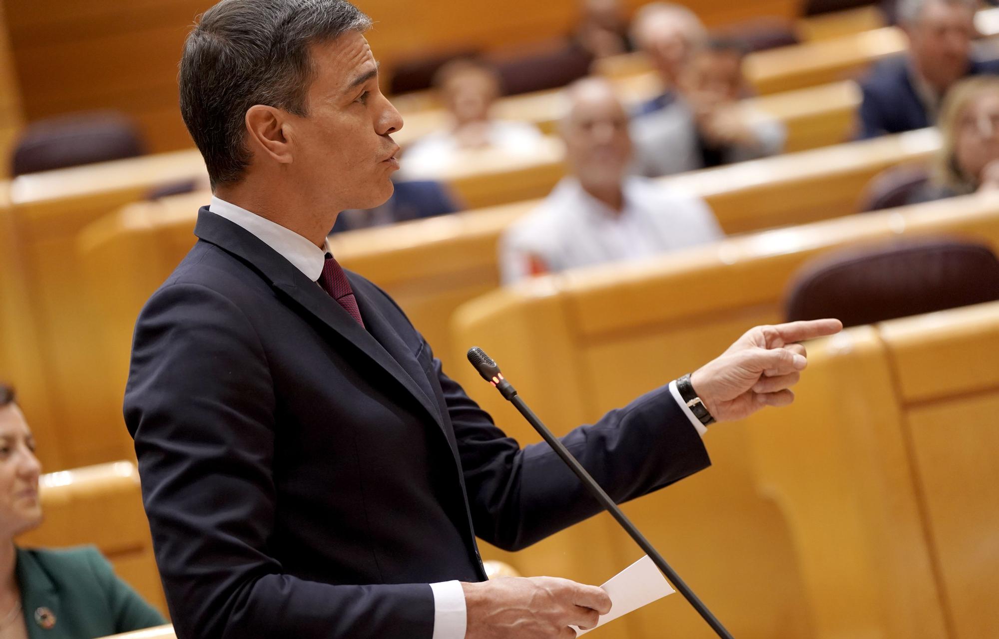 El cara a cara entre Sánchez y Feijóo en el Senado, en imágenes