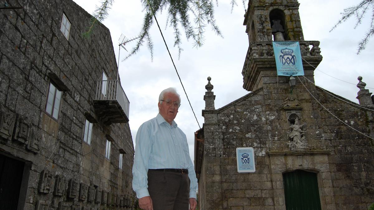 El sacerdote Jaime Gallo, párroco de O Viso durante más de 40 años.