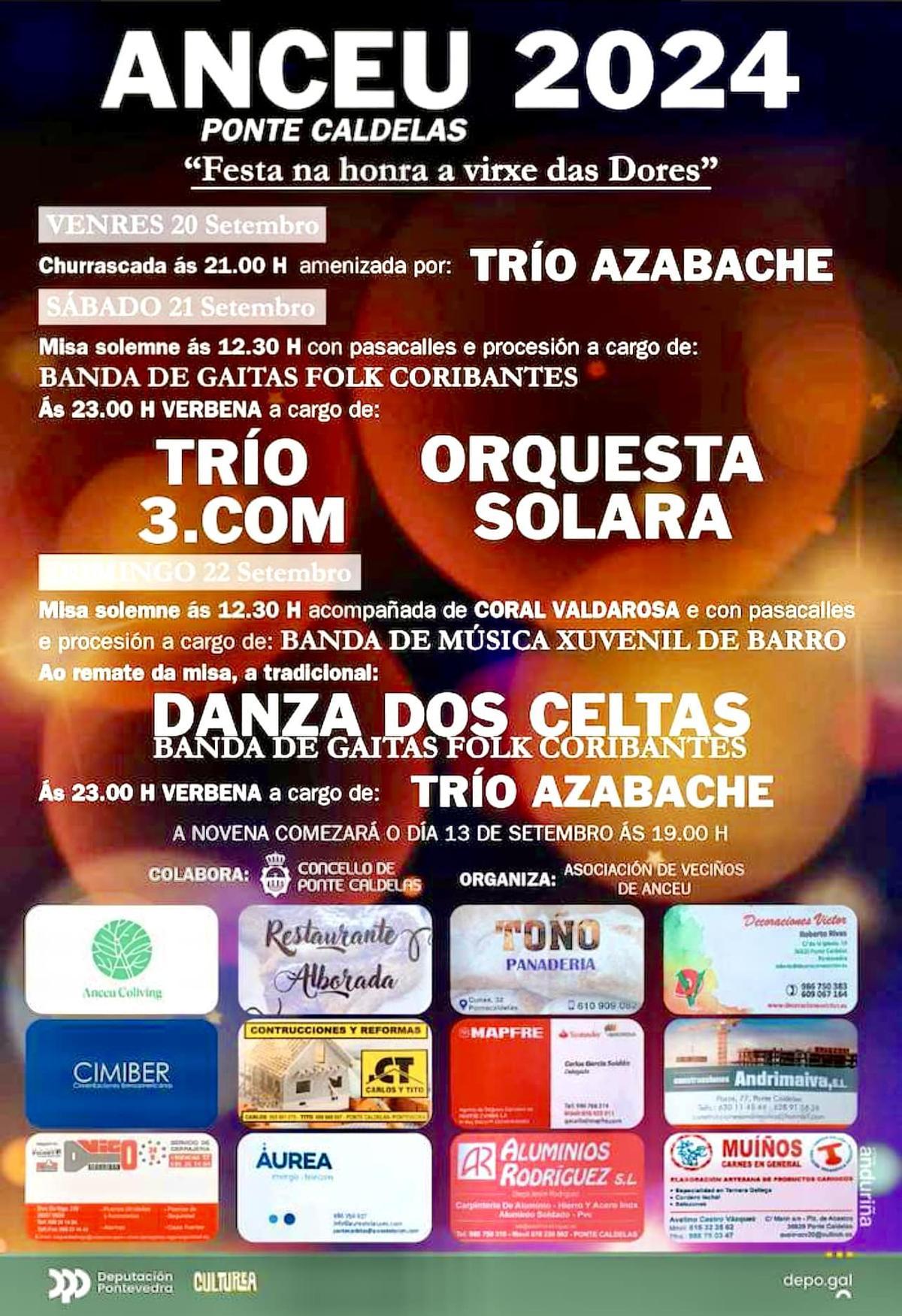 Cartel de las fiestas de Anceu 2024.