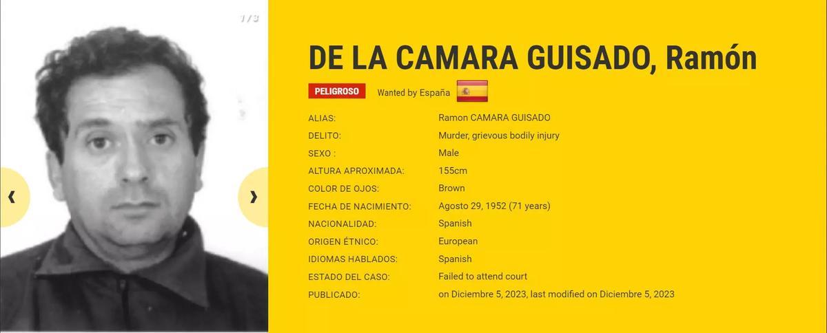 Ramón de la Cámera, buscado por la Europol.